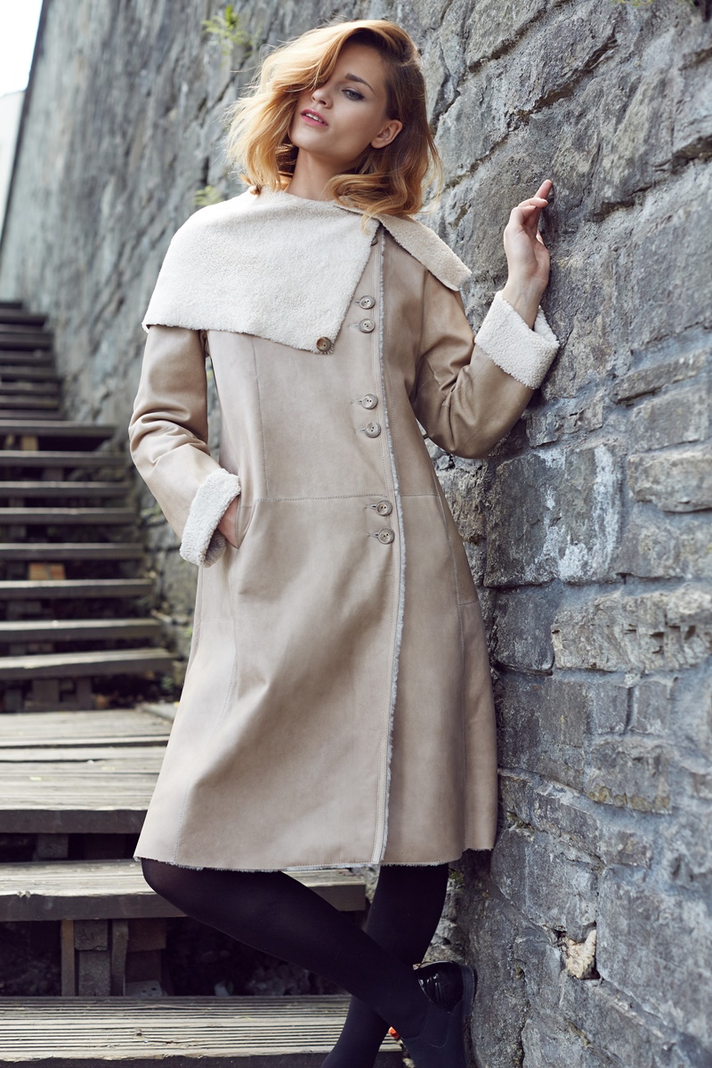 Sheepskin coat 1060 colour light beige